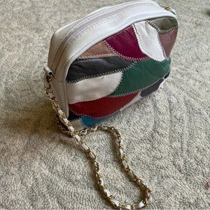 Vintage 80s Leather patchwork purse